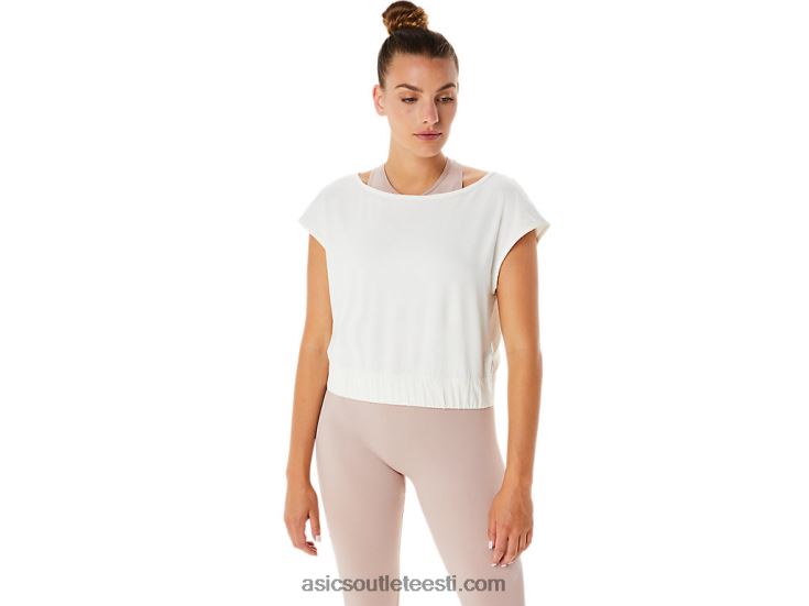 naiste nagino flex lühikeste varrukatega topp 6PB8D2143Asics kreem