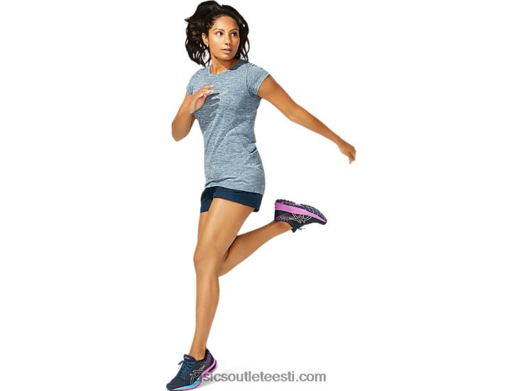 naiste rasside õmblusteta lühikeste varrukatega topp 6PB8D4040Asics prantsuse sinine