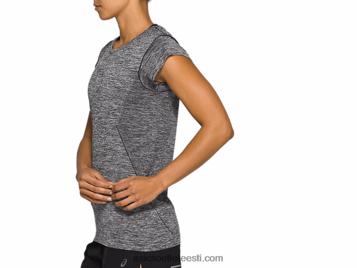 naiste rasside õmblusteta lühikeste varrukatega topp 6PB8D4126Asics sooritus must