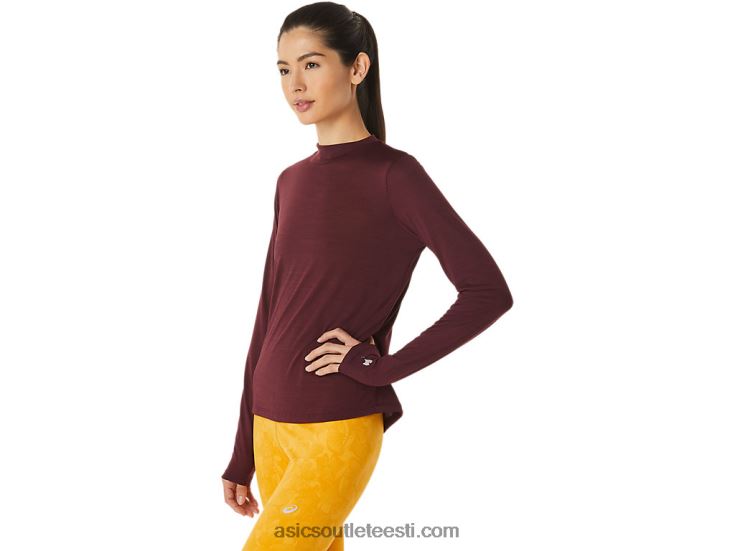 naiste runkoyo mock kaelusega pikkade varrukatega topp 6PB8D2754Asics sügav marss