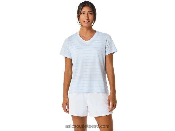 naiste õukonna triibuline lühikeste varrukatega topp 6PB8D2515Asics pehme taevas