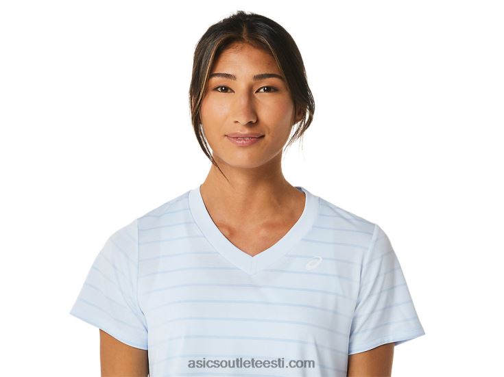 naiste õukonna triibuline lühikeste varrukatega topp 6PB8D2515Asics pehme taevas