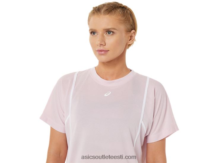 naiste uus tugev 92 lühikeste varrukatega topp 6PB8D3269Asics vaevu roosakas/säravvalge