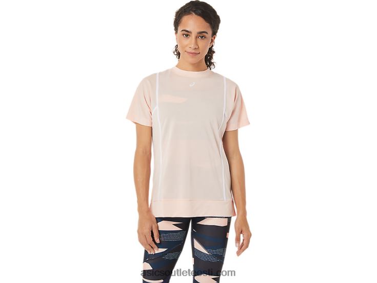 naiste uus tugev 92 lühikeste varrukatega topp 6PB8D3281Asics tuul / briljantvalge