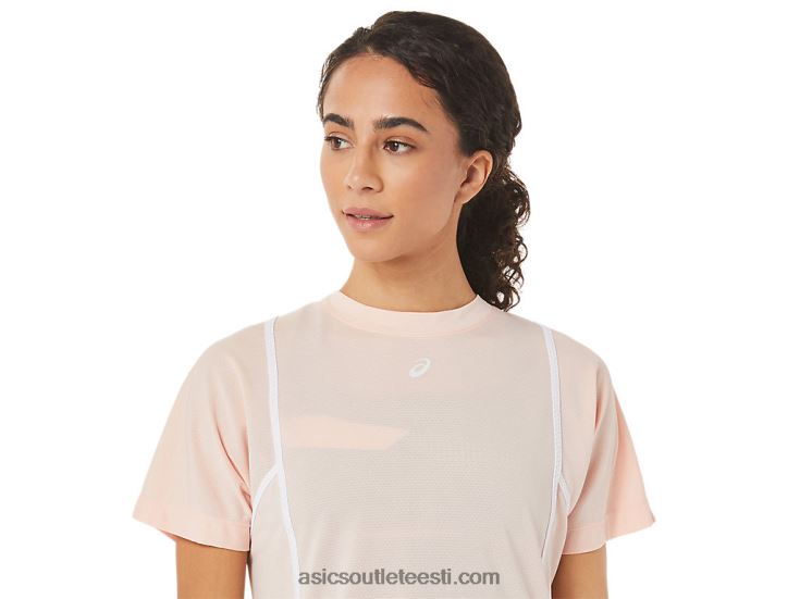 naiste uus tugev 92 lühikeste varrukatega topp 6PB8D3281Asics tuul / briljantvalge