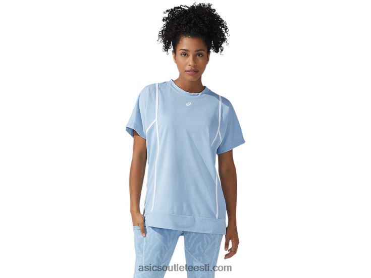 naiste uus tugev 92 lühikeste varrukatega topp 6PB8D3753Asics udu/säravvalge