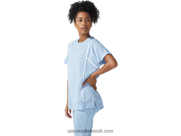 naiste uus tugev 92 lühikeste varrukatega topp 6PB8D3753Asics udu/säravvalge