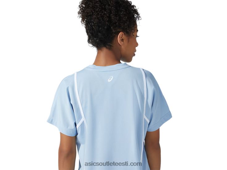 naiste uus tugev 92 lühikeste varrukatega topp 6PB8D3753Asics udu/säravvalge