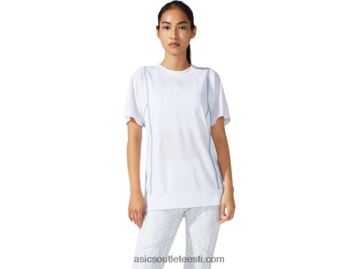 naiste uus tugev 92 lühikeste varrukatega topp 6PB8D3790Asics särav valge/udu