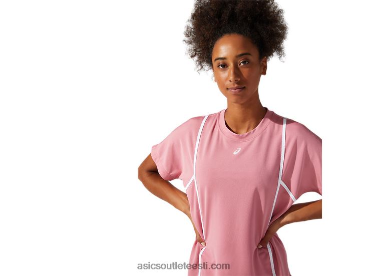 naiste uus tugev 92 lühikeste varrukatega topp 6PB8D3817Asics suitsune roos/säravvalge