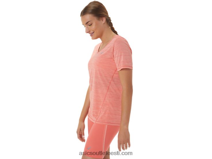 naiste v-kaelusega lühikeste varrukatega topp 6PB8D2295Asics papaia/guajaav