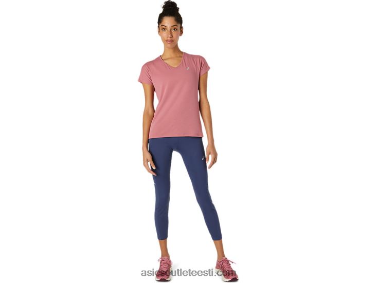 naiste v-kaelusega lühikeste varrukatega topp 6PB8D3832Asics suitsune roos