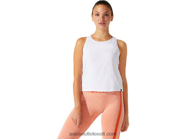 naiste kärbitud logoga žakaarpaak 6PB8D3966Asics särav valge